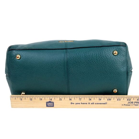 Vera Bradley GREEN BLACK REAL LEATHER ZIP AROUND SHOULDER BAG HANDBAG TOTE PURSE - Picture 14 of 16